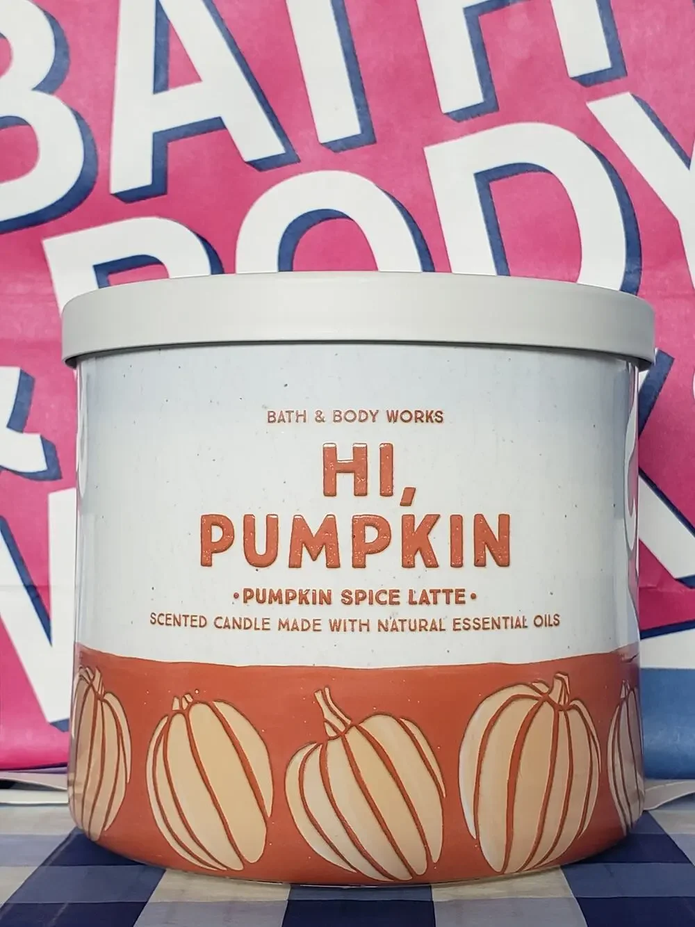 BBW Hi Pumpkin - Pumpkin Spice Latte Large 3 Wick Candle Home Fragrance Decor